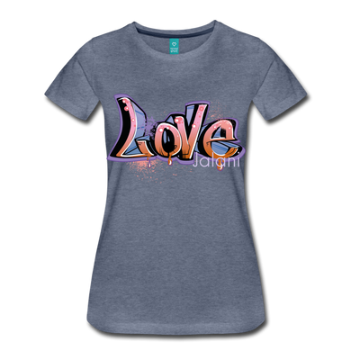 Women's Graffiti Love Premium Tee - heather blue