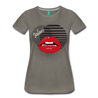 Women’s Lips Poppin Premium Tee - asphalt gray