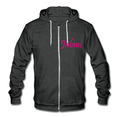 Unisex Signature Premium Fleece Zip Hoodie - charcoal gray