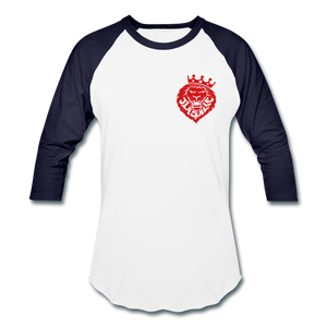 Men's Signature Logo Premium Baseball Tee - white/navy