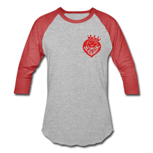 Men's Signature Logo Premium Baseball Tee - heather gray/red