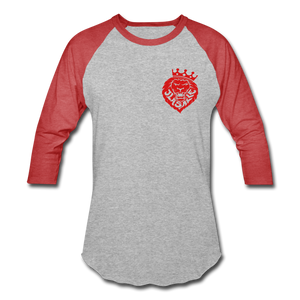 Men's Signature Logo Premium Baseball Tee - heather gray/red