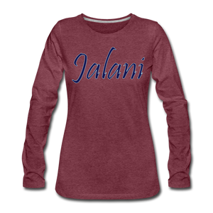 Women's Signature Jalani Premium L/S Tee - heather burgundy