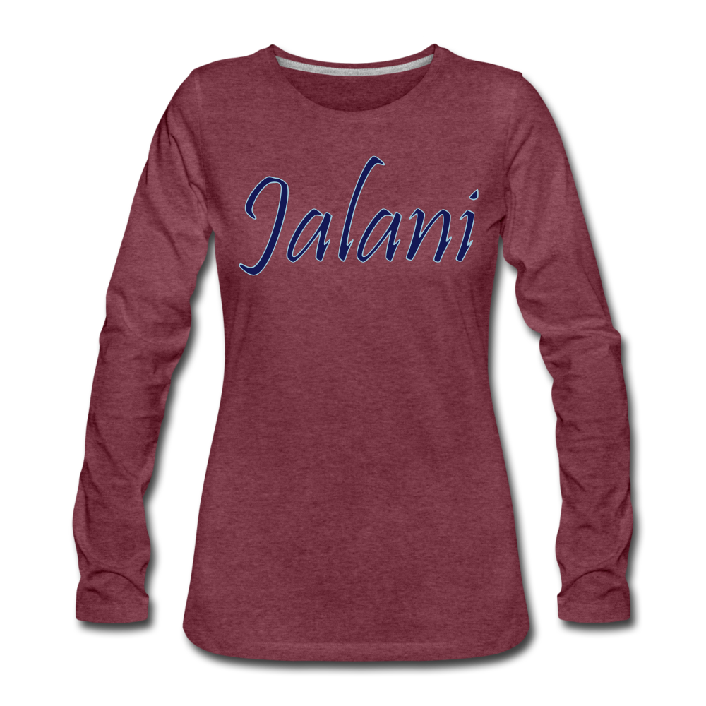 Women's Signature Jalani Premium L/S Tee - heather burgundy