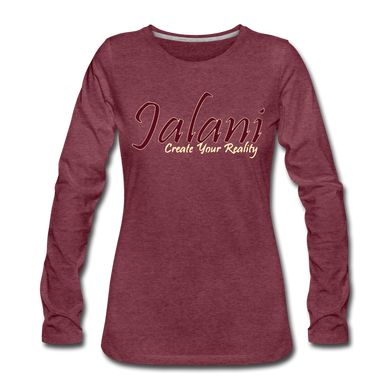 Women's Signature Jalani Premium L/S Tee - heather burgundy