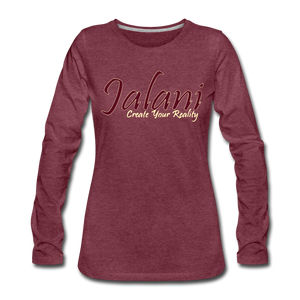 Women's Signature Jalani Premium L/S Tee - heather burgundy