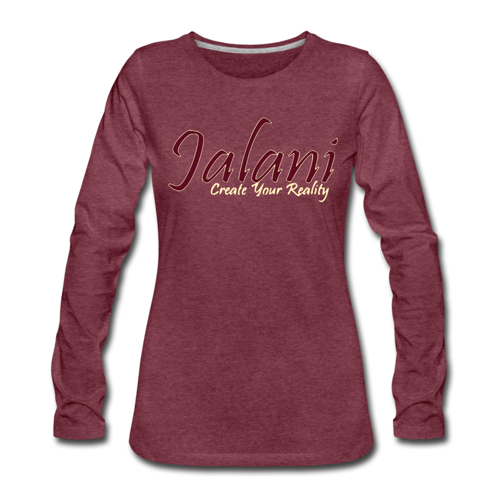 Women's Signature Jalani Premium L/S Tee - heather burgundy