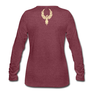 Women's Signature Jalani Premium L/S Tee - heather burgundy