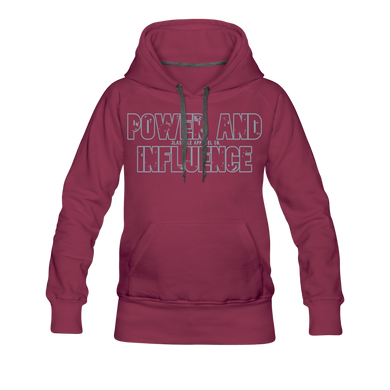 Women’s POWER AND INFLUENCE Premium Hoodie - burgundy