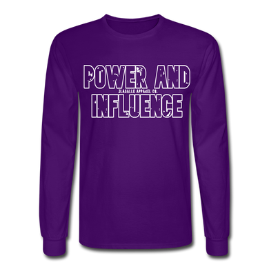 Men's Power And Influence Long Sleeve Tee - purple