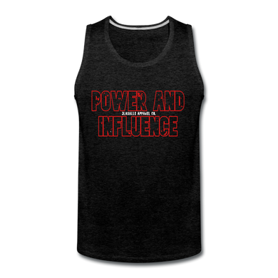 Men’s POWER AND INFLUENCE PremiumTank - charcoal gray