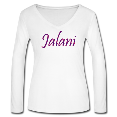 Women’s Signature Jalani Premium L/S  V-Neck Tee - white