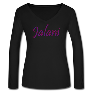 Women’s Signature Jalani Premium L/S  V-Neck Tee - black