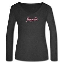 Women’s Jlasalle Long Sleeve V-Neck Flowy Tee - deep heather