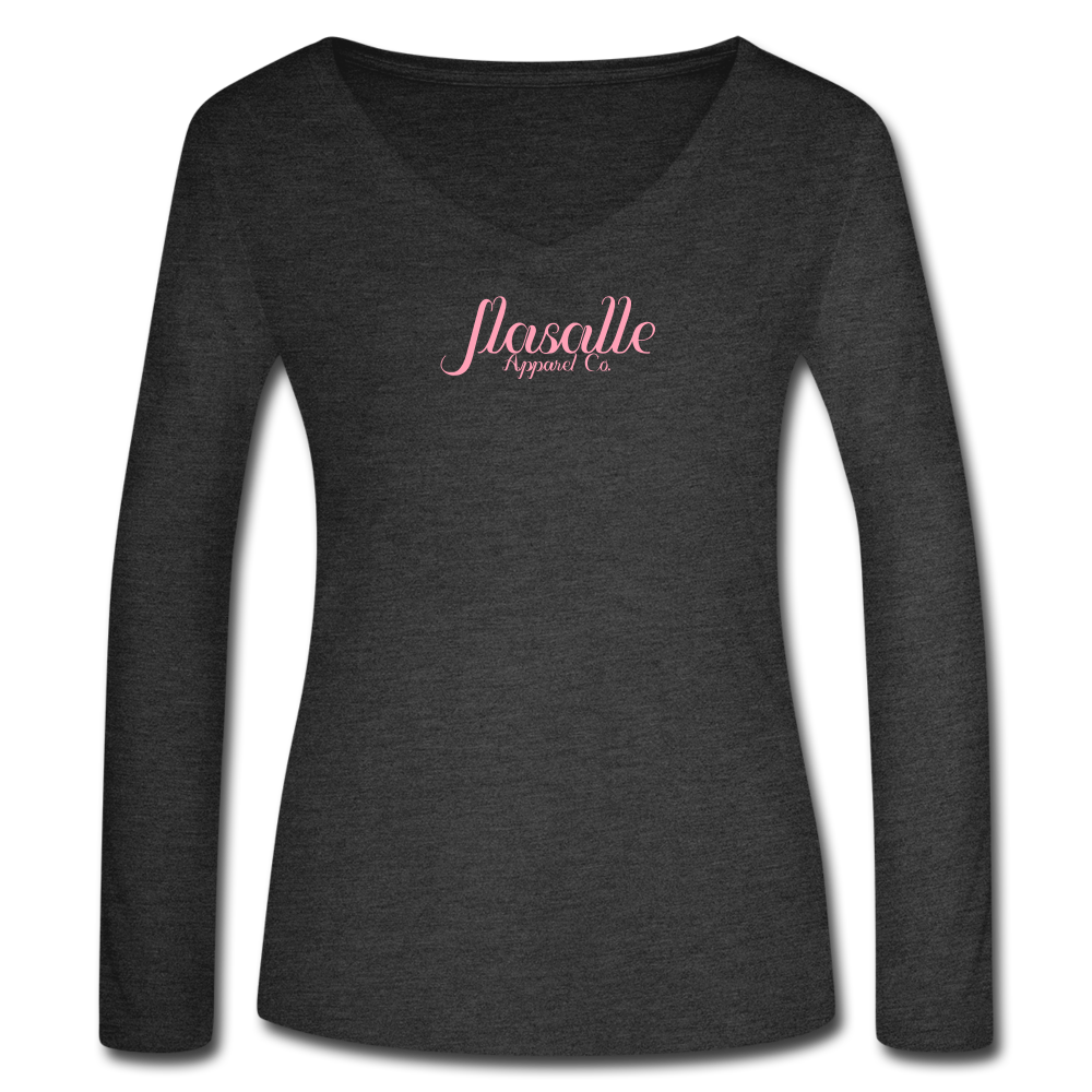 Women’s Jlasalle Long Sleeve V-Neck Flowy Tee - deep heather