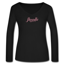 Women’s Jlasalle Long Sleeve V-Neck Flowy Tee - black