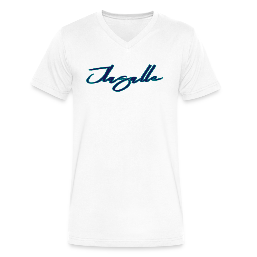 Men's Signature Jlasalle Premium V-Neck Tee - white