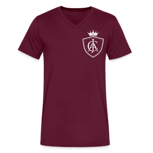 Men's Signature JAC Crowned Crest Premium V Neck Tee - maroon